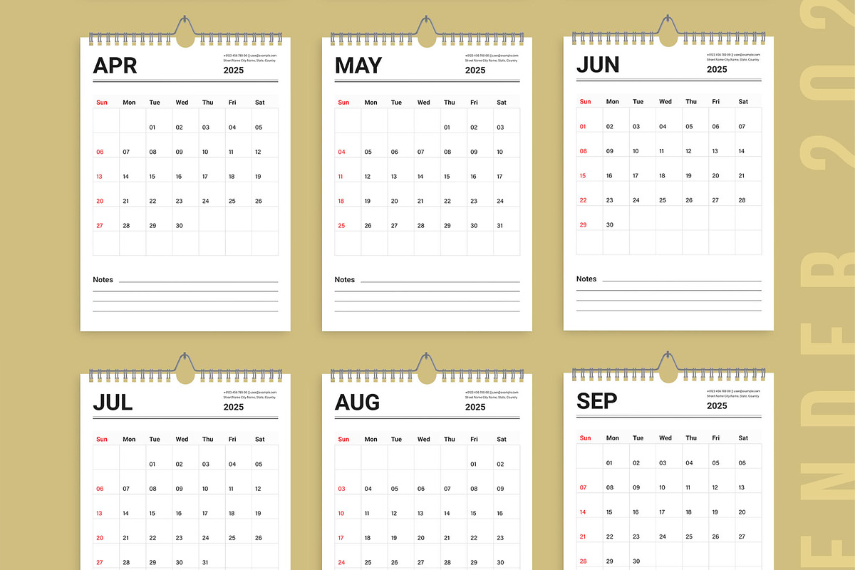 2025 Calender Design Layout Template, a Stationery Template by ContestDesign (Photo 3 of 4)