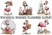 Whimsical Summer Flamingo Clipart, an Illustration by OK Design (Thumbnail 2 of 6)