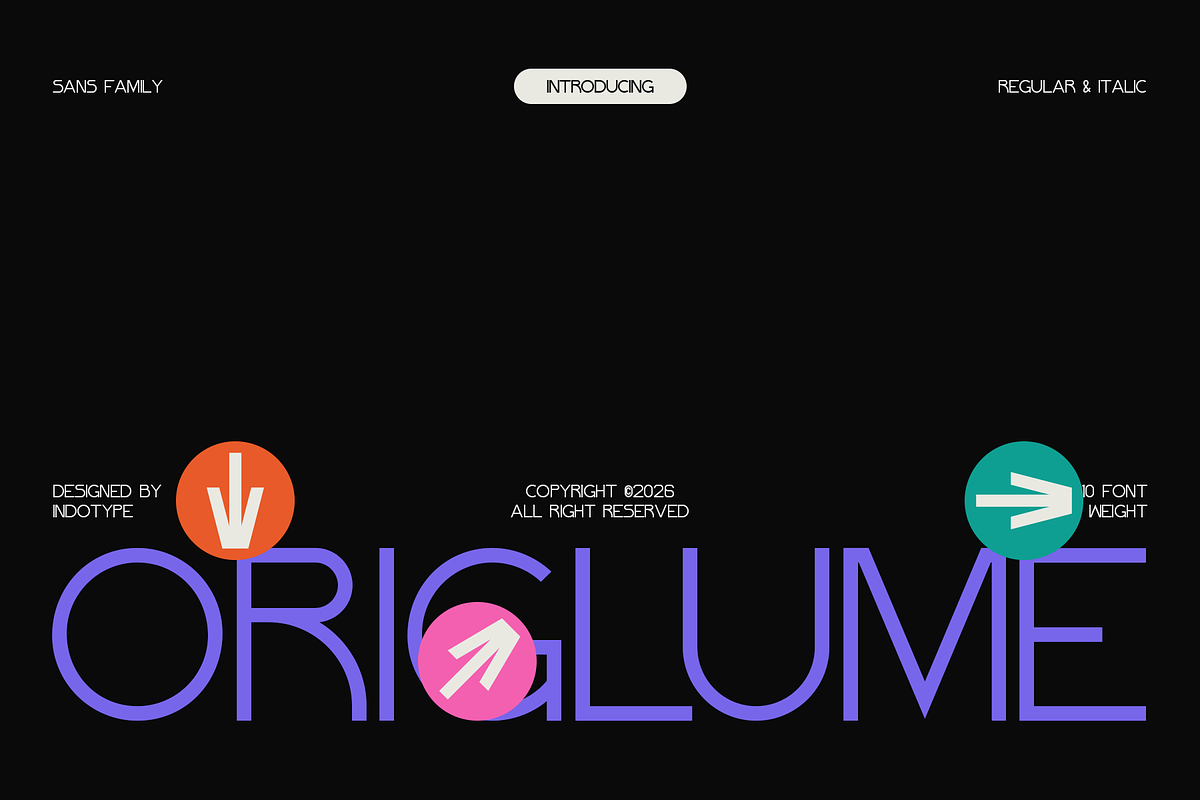 Origlume - Sans Family Font, a Sans Serif Font by Indotype Foundry (Photo 1 of 10)