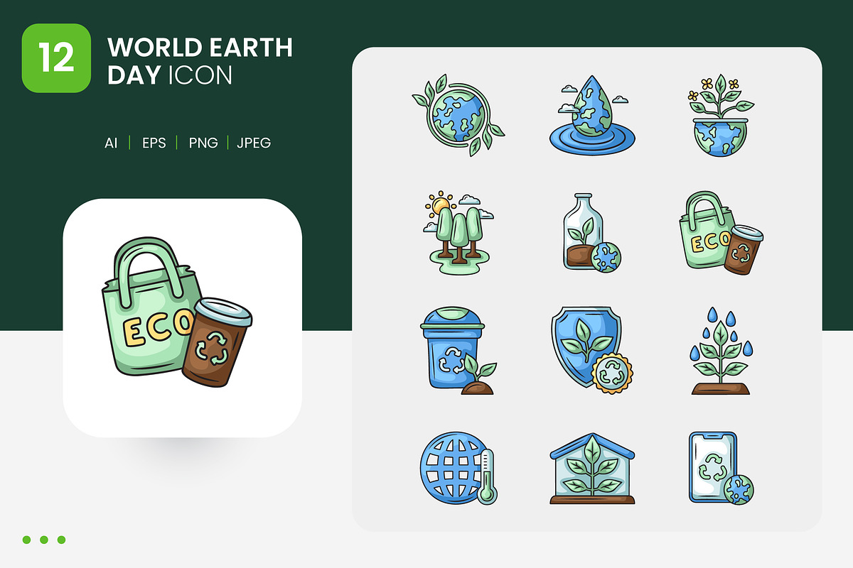 World Earth Day Icon Set, a Duotone Icon by shin_std