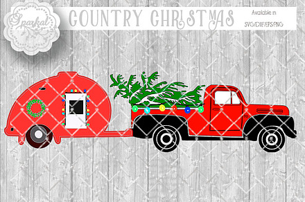 Vintage Tear Drop and Truck SVG