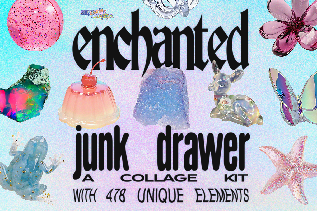 Enchanted Junk Drawer Collage Kit, an Object Graphic by Mystik Vision (Photo 1 of 6)