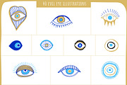 Evil Eye Illustrations + Patterns, an Illustration by Youandigraphics (Thumbnail 6 of 13)