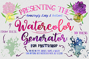 Watercolor Generator for Photoshop, a Texture Graphic by ClipartBrat Graphics (Thumbnail 1 of 9)