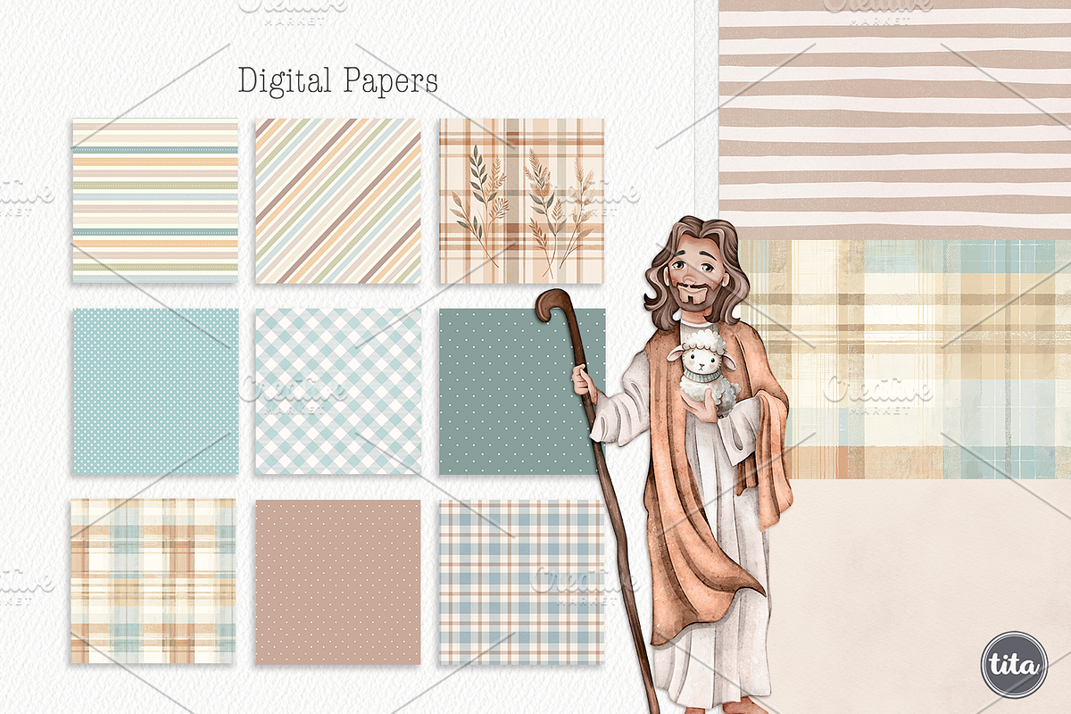 Jesus watercolor clipart, an Illustration by Tita Creative Studio (Photo 6 of 7)