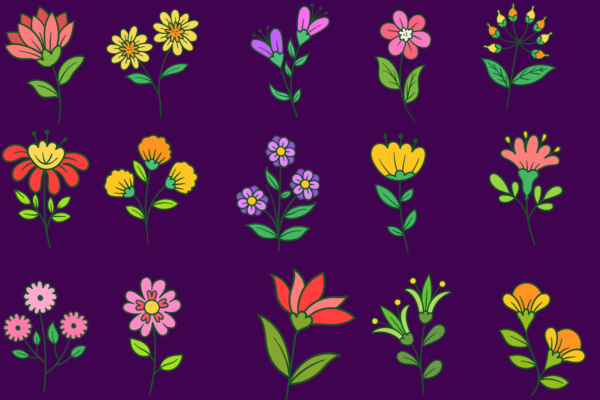 Flower Illustration Pack, an Illustration by baii09 (Photo 2 of 2)