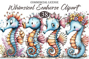 Whimsical Seahorse Clipart, a Seasonal Illustration by designcity5 (Thumbnail 1 of 5)