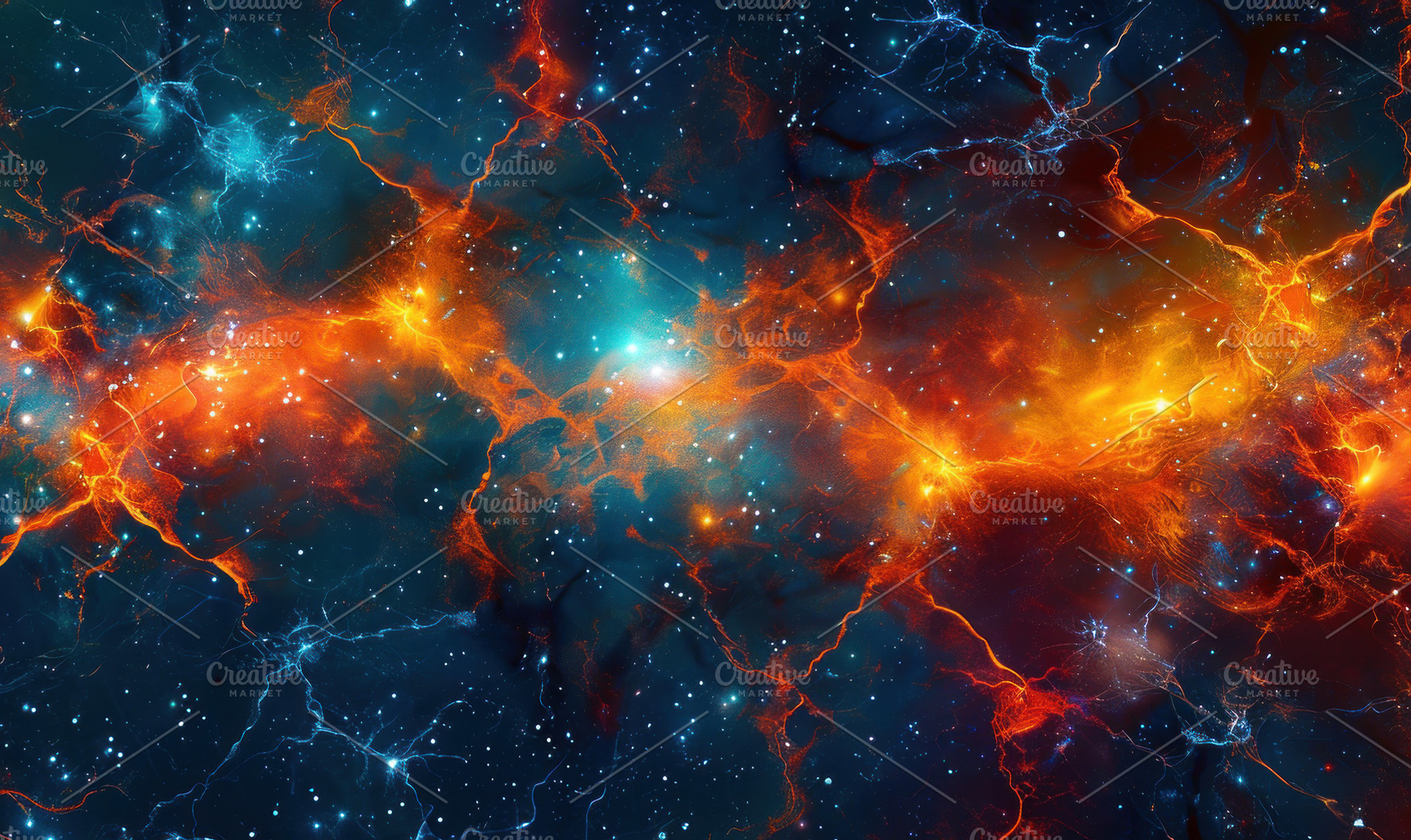 Colorful digital particles and conne, a Photo by LOGOCREATIVE