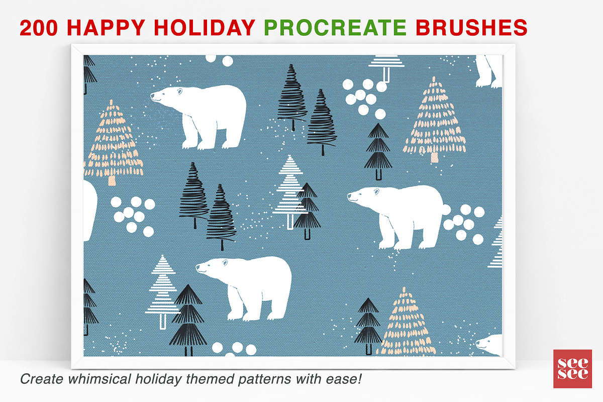 200 Happy Holiday Procreate Brushes, a Brush Add-On by CC CREATIVE CO (Photo 14 of 16)