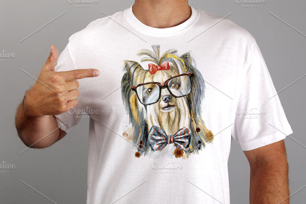 Watercolor fluffy yorkshire terrier, an Animal Illustration by Watercolor fantasy (Photo 4 of 5)