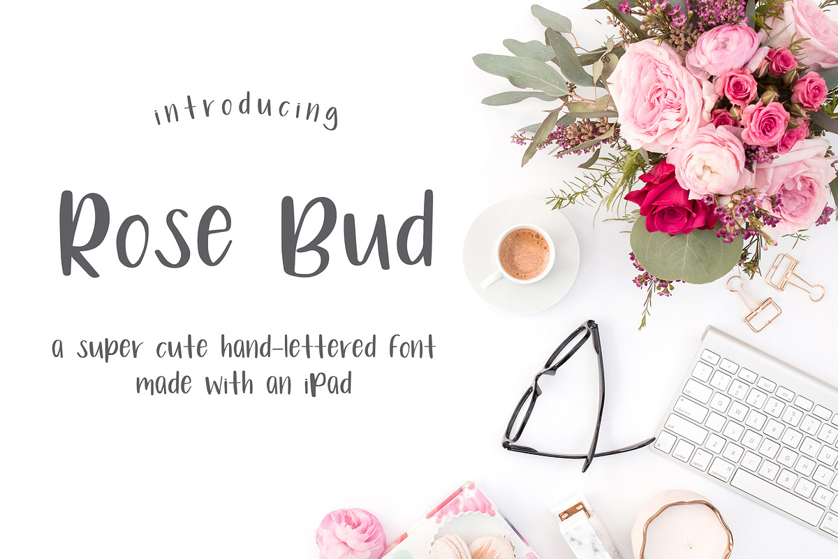 Rose Bud Hand-Lettered Font, a Sans Serif Font by Beck McCormick (Photo 1 of 4)
