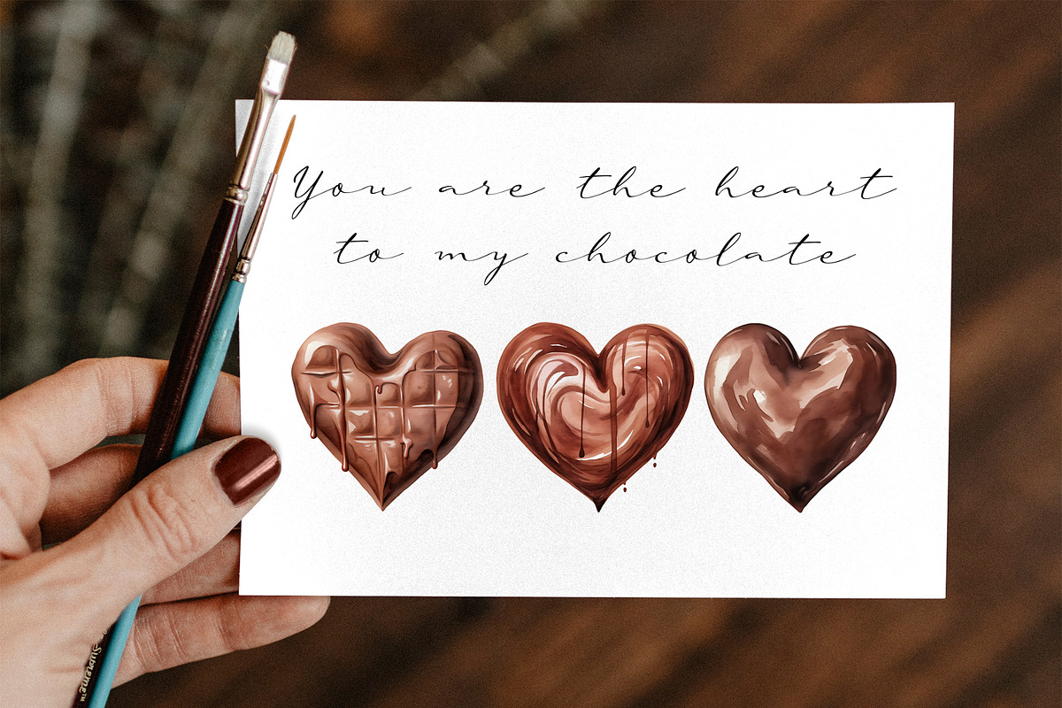 Chocolate Watercolor Clipart, a Food Illustration by Anna Design Studio (Photo 6 of 7)