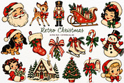 Retro Christmas Clipart Santa Claus, a Seasonal Illustration by SugarCloudStudioArt (Thumbnail 1 of 6)