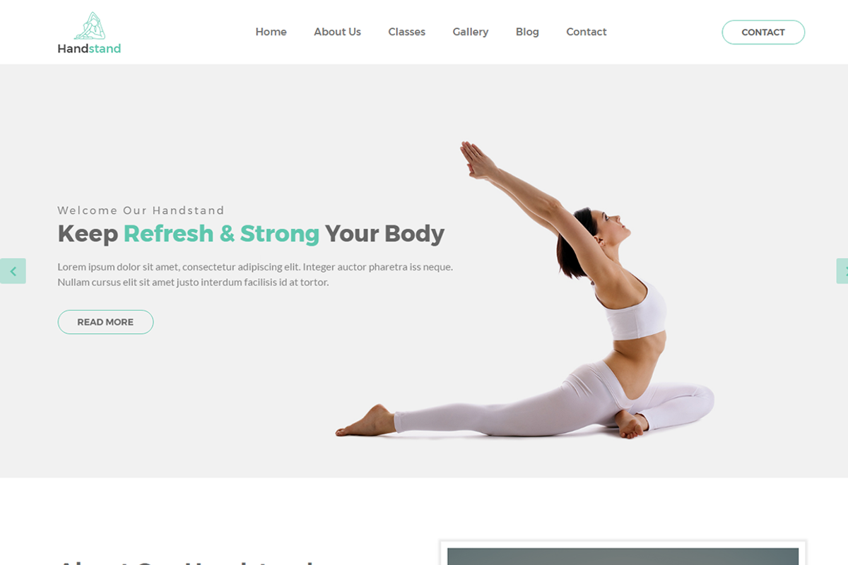 Gym & Fitness Template - Handstand, a Bootstrap Template by HasThemes (Photo 1 of 3)