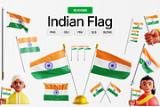 Indian Flag 3D Icon Set, an Object 3D Model by Eklip Studio (Thumbnail 2 of 2)