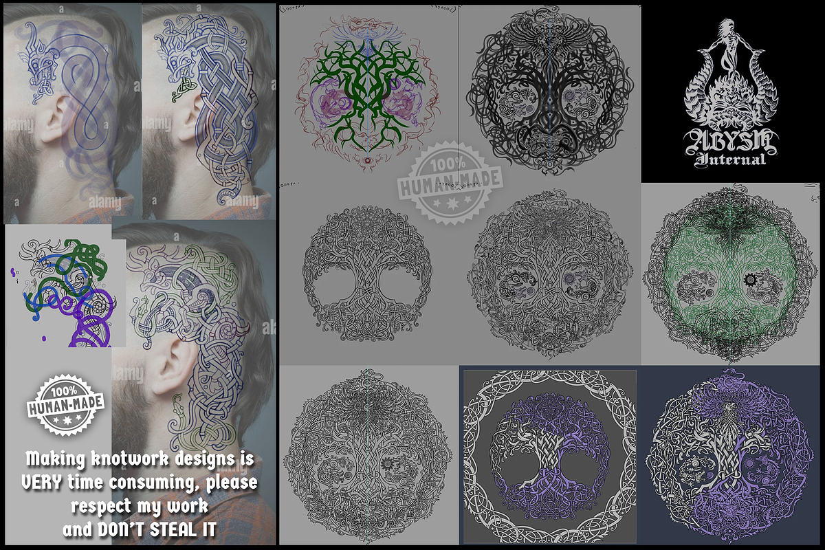 Viking Head Tattoo - Norse Dragon, a Decorative Illustration by Abysm Internal (Photo 3 of 3)