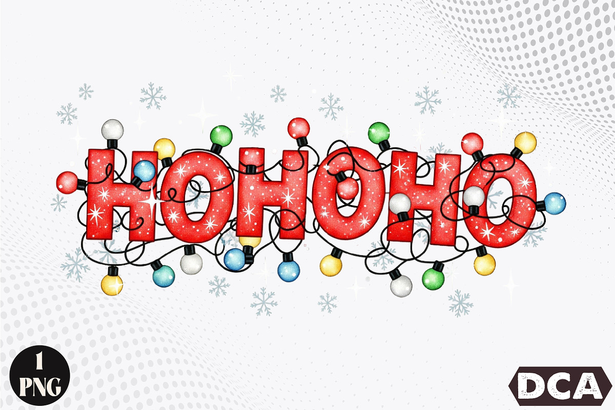 Ho Ho Ho Christmas PNG, an Illustration by DreamCafeArt (Photo 1 of 7)