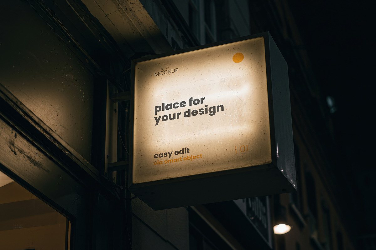 Store Front Sign with Light Mockups, a Product Mockup by Luuqas Design (Photo 1 of 8)