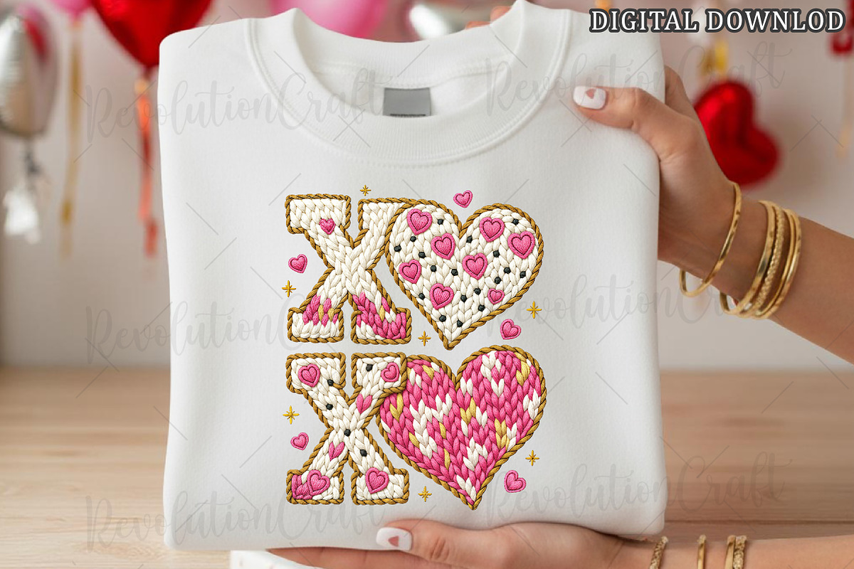 Crochet XOXO Valentine Day Heart Png, an Illustration by OK Design (Photo 1 of 4)