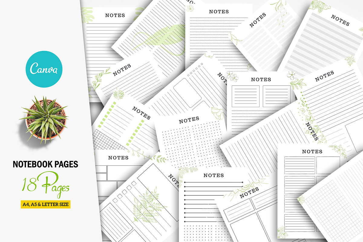 Digital Notebook Pages, a Stationery Template by Ultimate Template Shop (Photo 1 of 8)