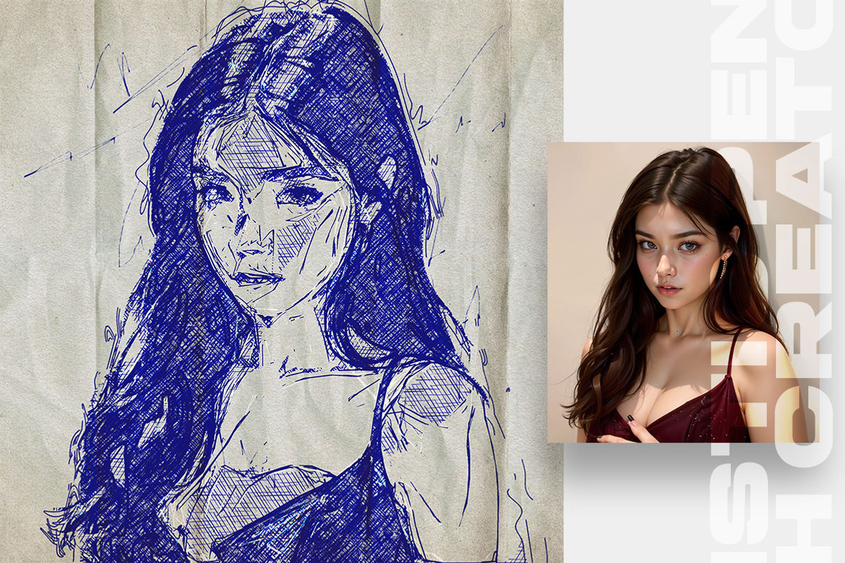 Realistic Pen Sketch Creator, an Action Add-On by Amorjesu.com (Photo 19 of 37)