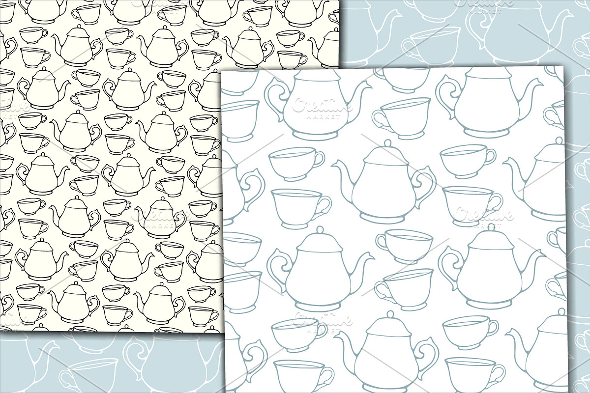 Teatime seamless patterns set, a Pattern Graphic by IreneArt illustrations (Photo 4 of 5)