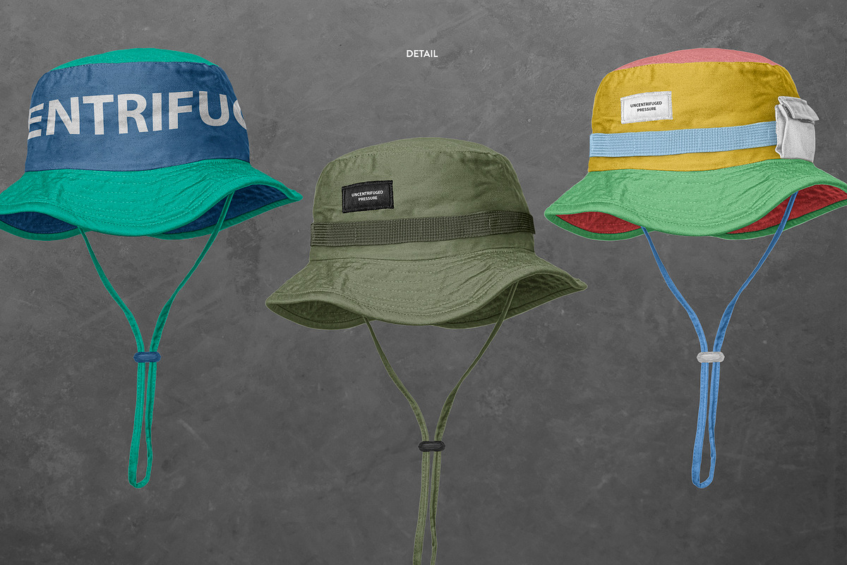 Bucket Hat Mockup, a Hat Mockup by Uncentrifuged Pressure (Photo 2 of 7)