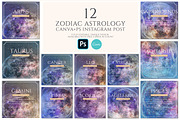 -50% Astrology Canva PS templates, a Social Media Template by Vintage Digital Textures (Thumbnail 9 of 9)