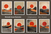 Minimalist Sunset Illustration, a Decorative Illustration by Housui Patterns (Thumbnail 3 of 9)