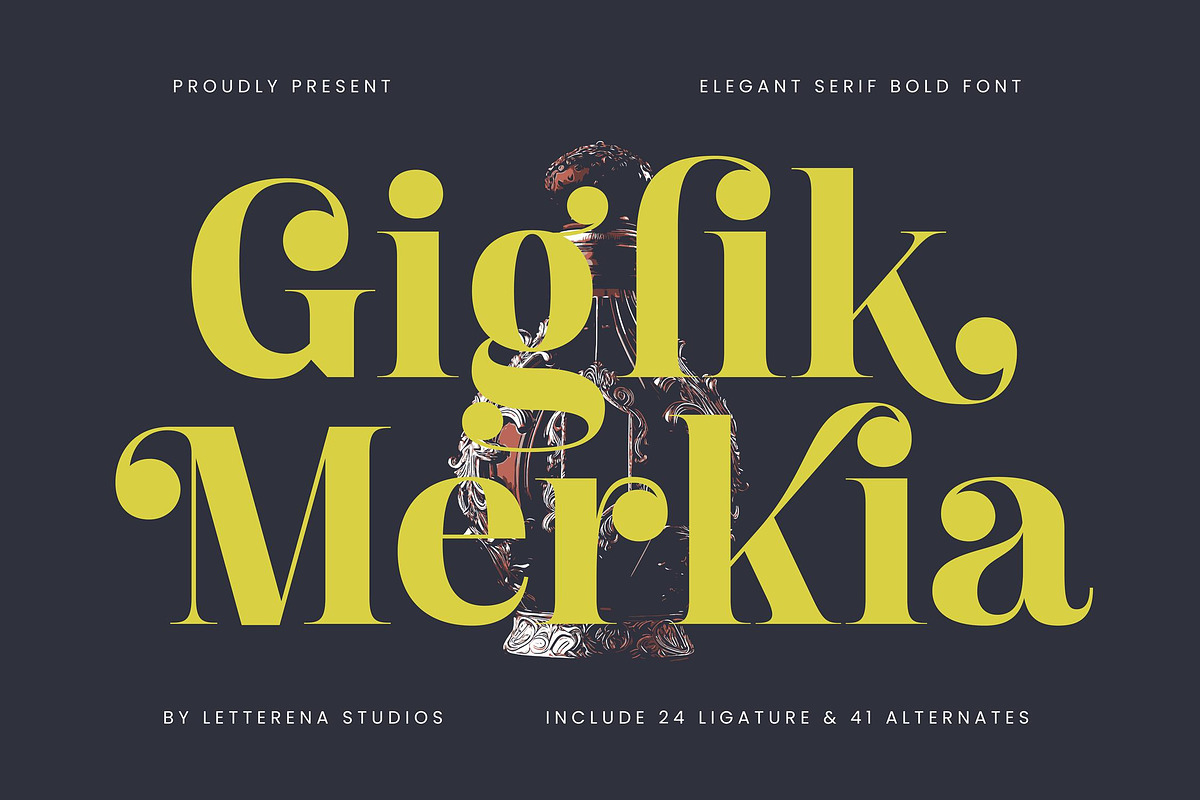 Giglik Merkia Elegant Serif Bold, a Serif Font by Letterena Studios (Photo 1 of 15)