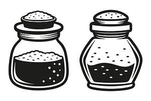 Salt and pepper shakers vectors, an Object Graphic by Billah Hub