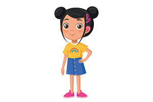 Cartoon girl character, a Person Illustration by Elen_Art