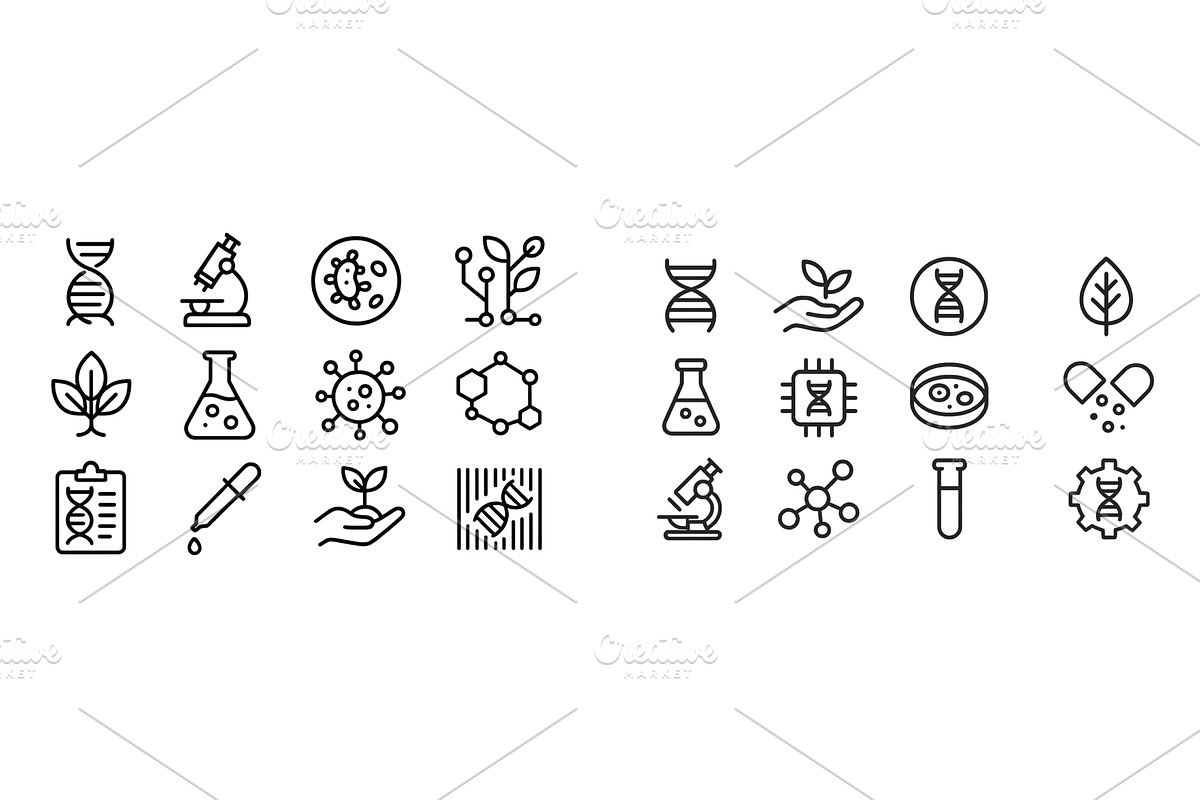 Collection of scientific web icons, an Illustration by ZinetroN