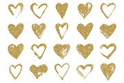 Gold glitter hand drawn hearts, an Object Graphic by Paper Cards (Thumbnail 2 of 2)