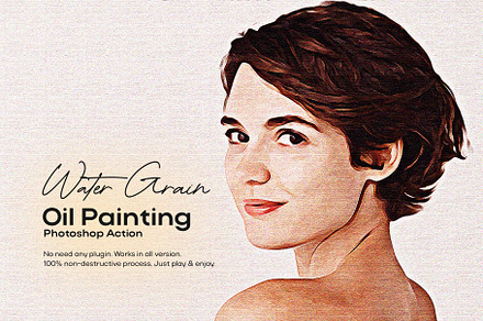 Water Grain Painting Photoshop Actio, an Action Add-On by DesignCave