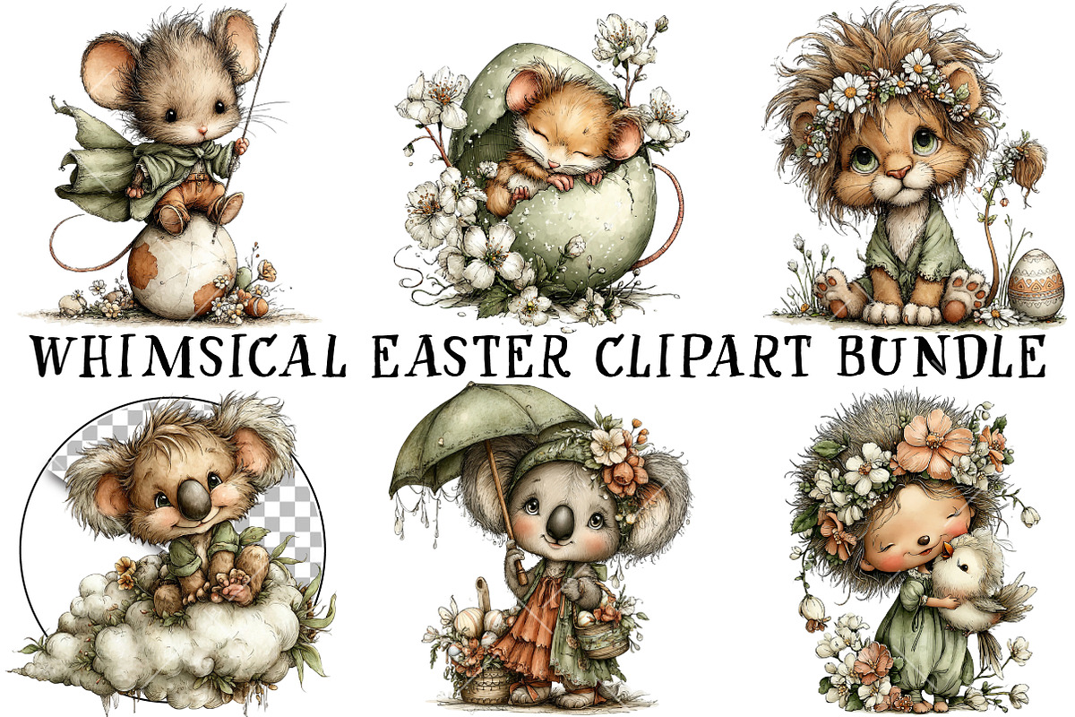 Whimsical Easter Clipart Bundle, an Illustration by OK Design (Photo 2 of 6)