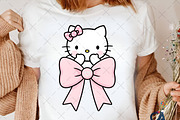 Hello Kitty With Pink Bow Png, an Illustration by Creative Art (Thumbnail 3 of 6)