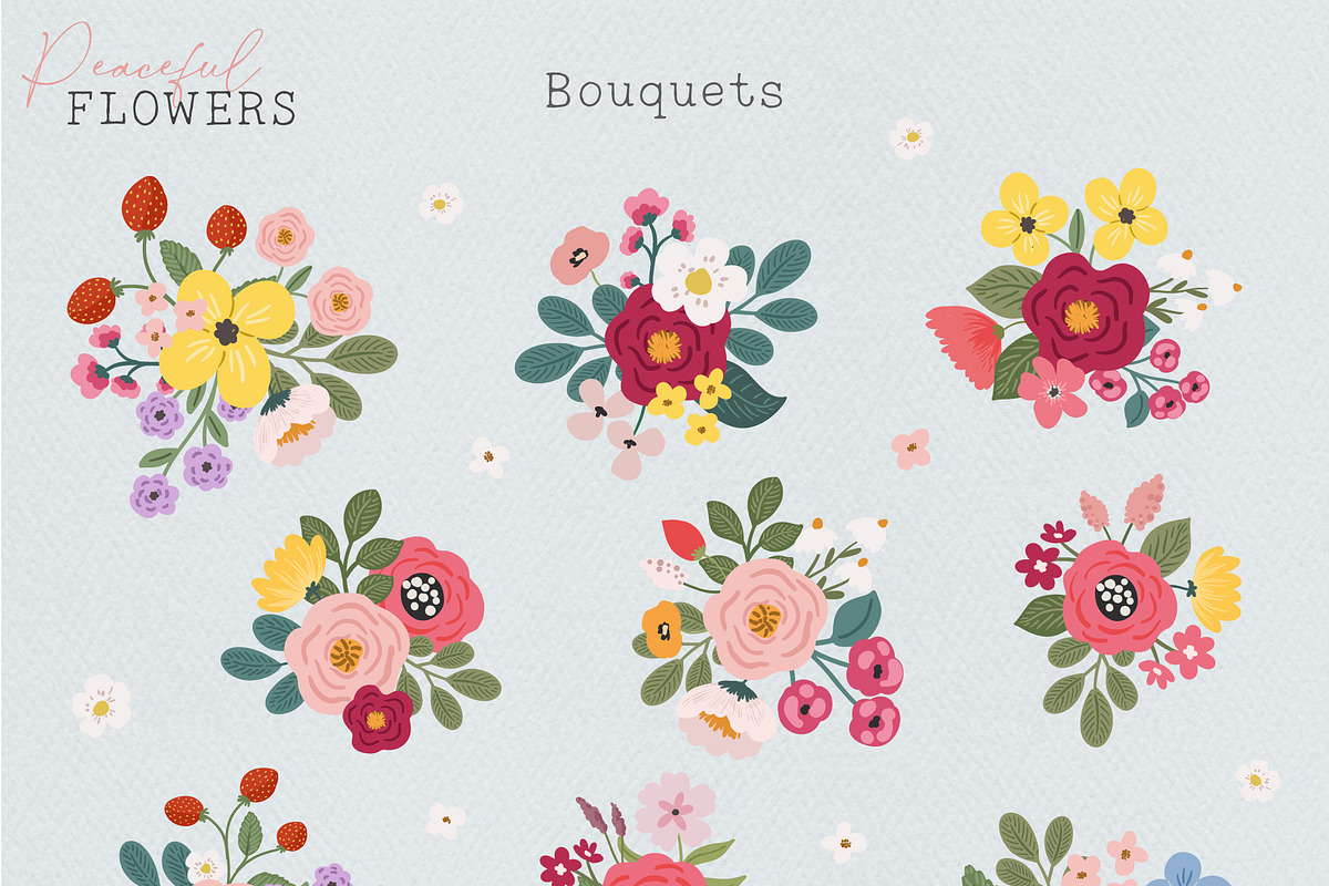Peaceful Flower clipart & pattern, a Pattern Graphic by Cozy pattern shop (Photo 6 of 9)