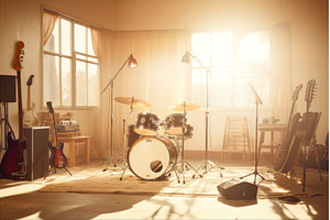 Drum set, microphone and electric, an Arts & Entertainment Photo by Alena Stoyko design