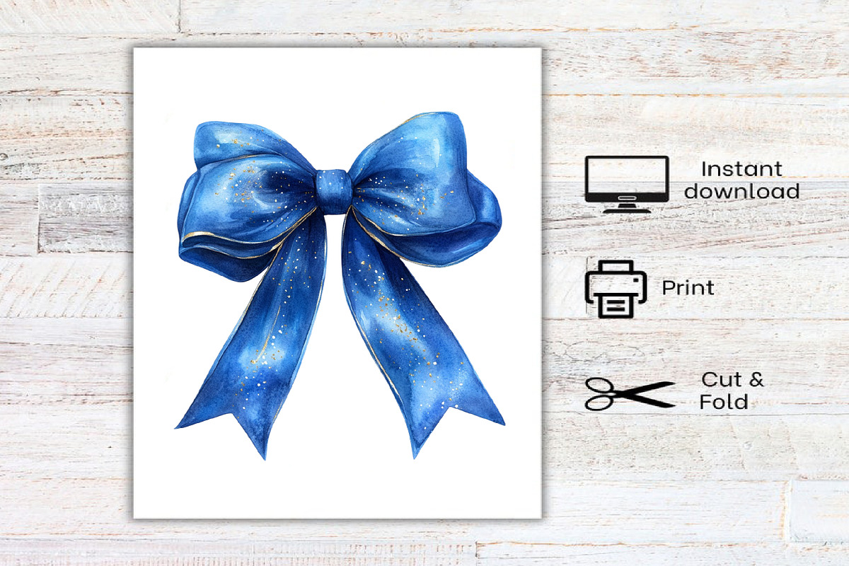 Watercolor Christmas Bow Clipart, an Illustration by Canvas Craft (Photo 8 of 8)