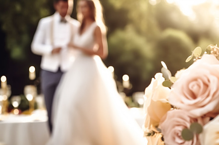 Wedding ceremony and celebration, bride and groom at a beautiful, a Person Photo by Anneleven