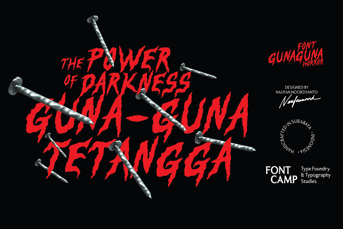 Gunaguna Horror Font, a Handwritten Font by Fontcamp Type Foundry (Photo 5 of 10)