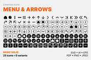 Menu & Arrows (Line & Solid Bundle), an Outline Icon by Totto House (Thumbnail 3 of 4)