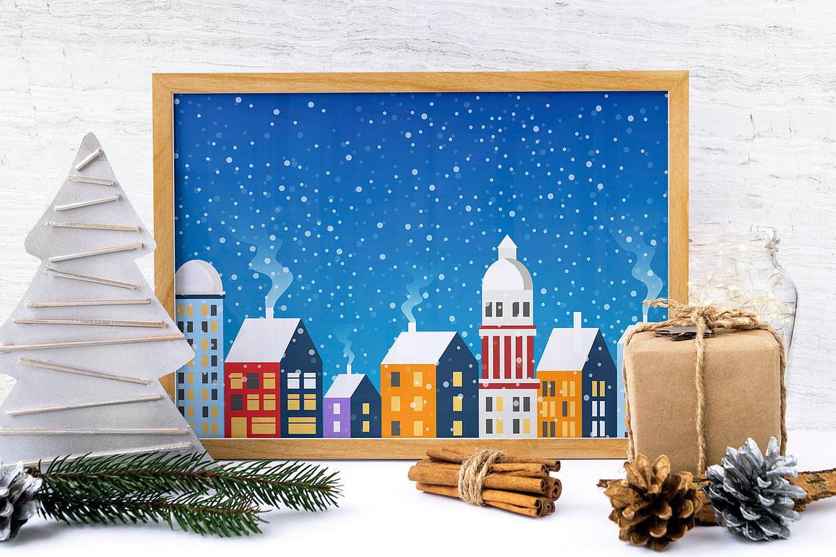 City landscape Christmas, a Decorative Illustration by AlexZeL (Photo 2 of 8)