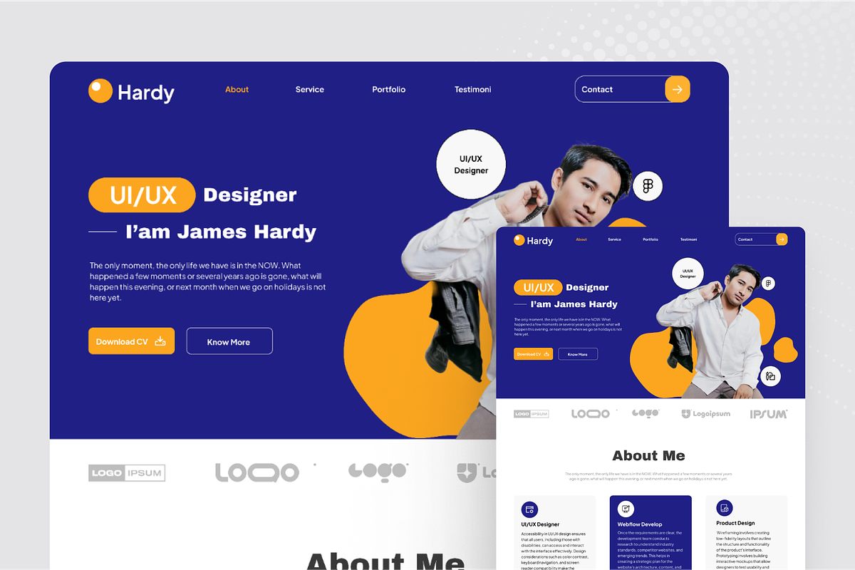 Personal Portfolio Landing Page, a Landing Page Template by SquidPixey (Photo 2 of 5)