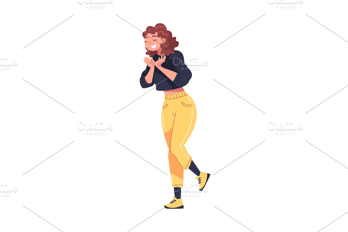 Young Excited Female Feeling Happy, a Person Illustration by TopVectors