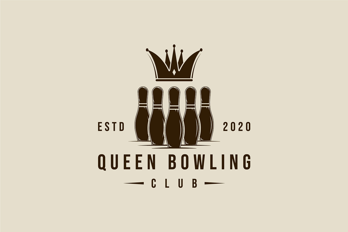 crown and bowling pins logo vector, a Branding & Logo Template by zyxroun shop