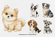 15 Bundle Watercolor Cute Puppy Dog, an Animal Illustration by Morspective (Thumbnail 5 of 8)