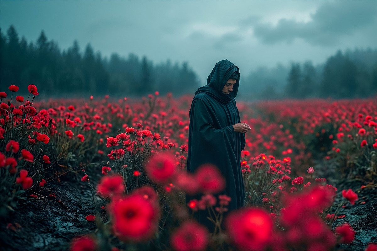 Poppy Field Dark Fantasy, a Person Illustration by StockVerse Creative (Photo 2 of 4)