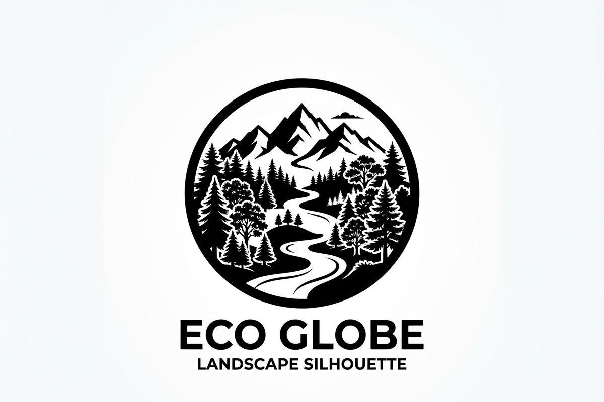 60 Eco Globe Landscape Silhouette, a Technology Illustration by Amazin_art (Photo 7 of 25)